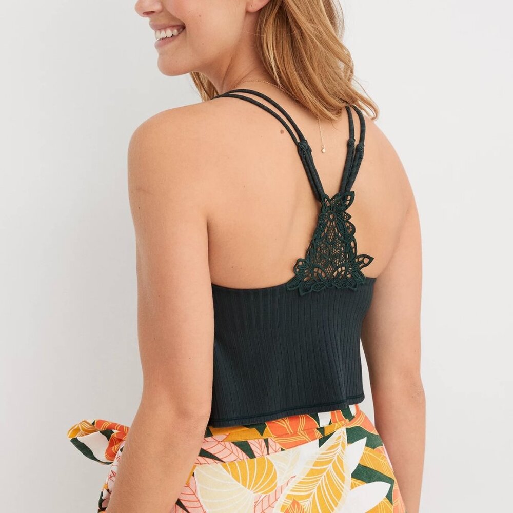 NWT Aerie Ribbed Crop Top Bralette Size L